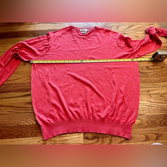 Peter Millar Crewneck Cotton Silk Crewneck Sweater Large - Red/Pink - Picture 5 of 6